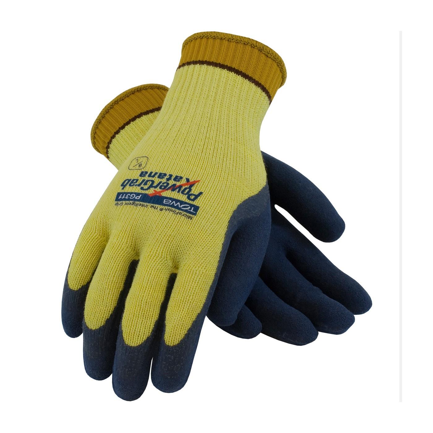 09-K1700/L PIP Powergrab Katana,10 Gauge Kevlar/Steel With Blue Latex Microfinish Grip,L