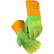1816-6 PIP Leather Welder's Glove, X-Large Size, Green, Gauntlet Cuff