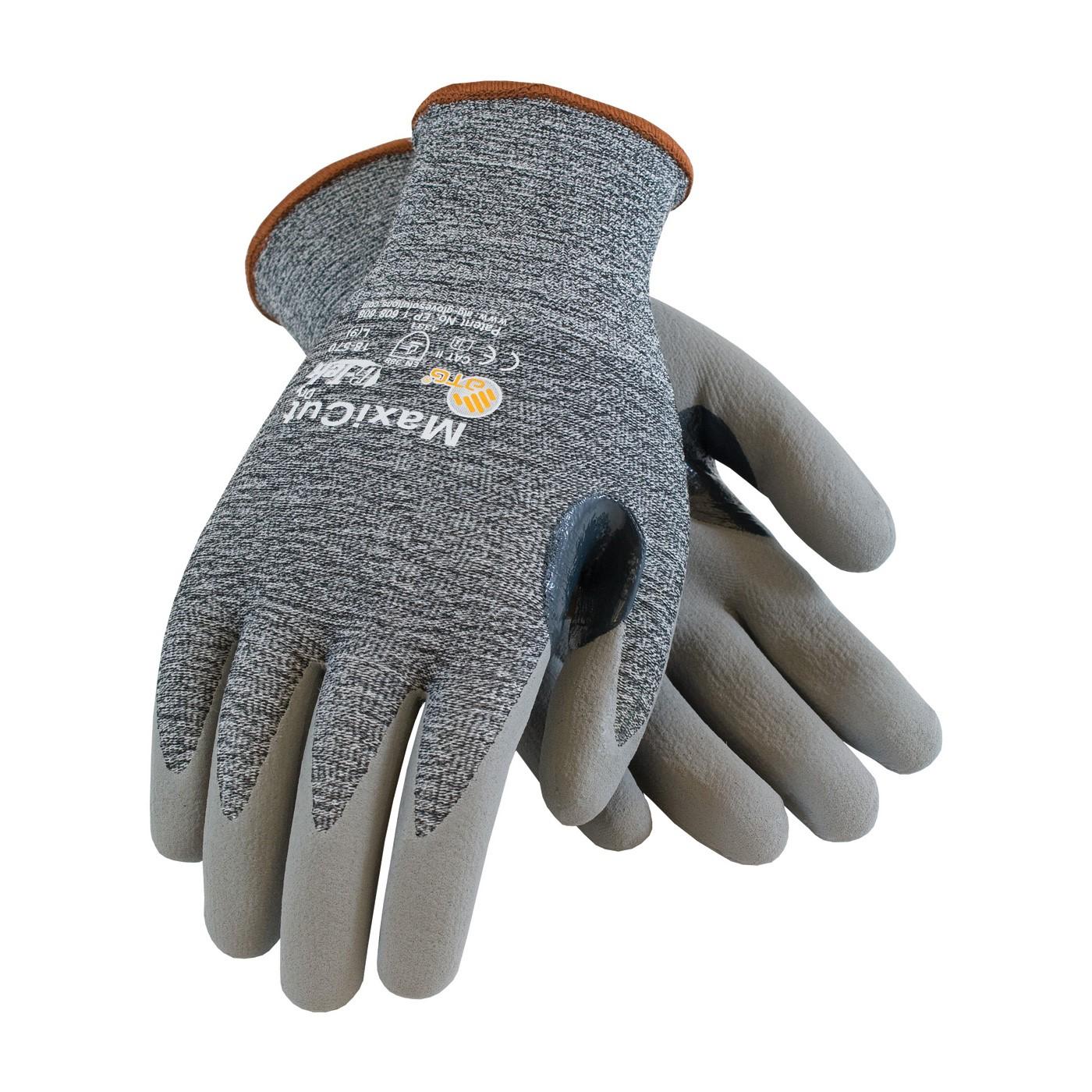 Protective Industrial Products - Maxicut 3 G-Tek Zormax Cut Resistant Gloves, Knit Shell: Seamless Nylon with Glass/Polyester/Lycra, Coating: Premium Micro-Foam Nitrile Coated Palm, Color: Gray, Size: Large