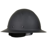 Hard Hat, HDPE Shell, Ratchet Adjustment, Black, 12/Case