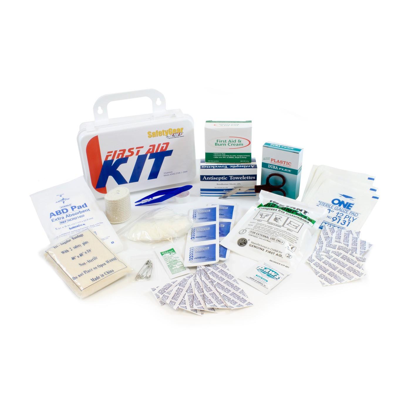 PIP FIRST AID KIT, 10 PERSON, PLASTIC BOX, GASKETED  , Case Qty.: 36 Each