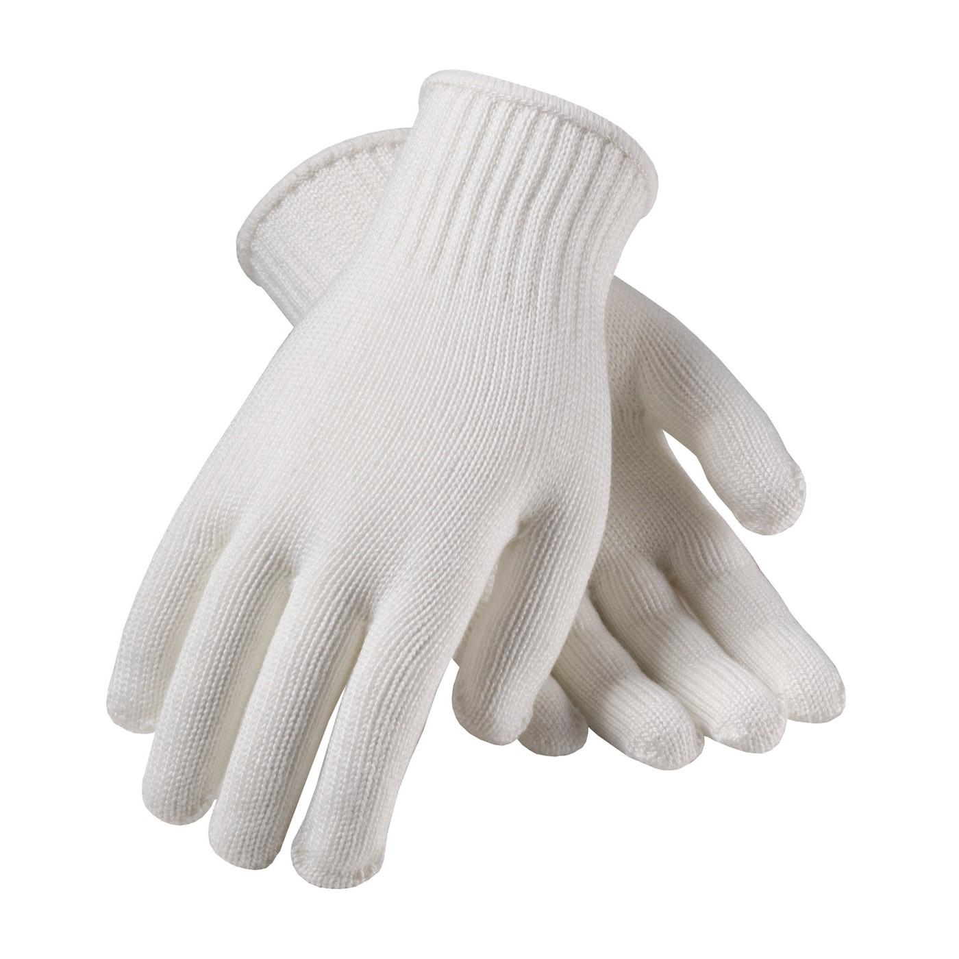 Protective Industrial Products Gloves, Material: Uncoated cotton/Polyester seemless knit, Color: Bleached white, Gauge: 7 gauge, Style: Medium weight, Size: Large (only avail in sizes Small and Large)