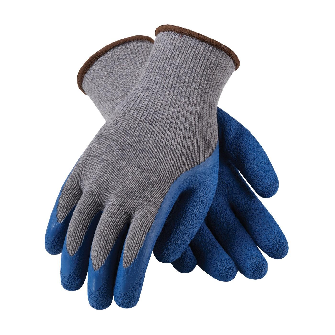 39-C1305/L PIP G-Tek,Blue Latex "Crinkle Grip",Gray Cotton/Polyester Shell,L