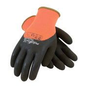 41-1475/L PIP Powergrab Thermo,Hi-Vis Orange Acrylic Terry Shell,3/4 Dip Brown Microfinish Grip,L