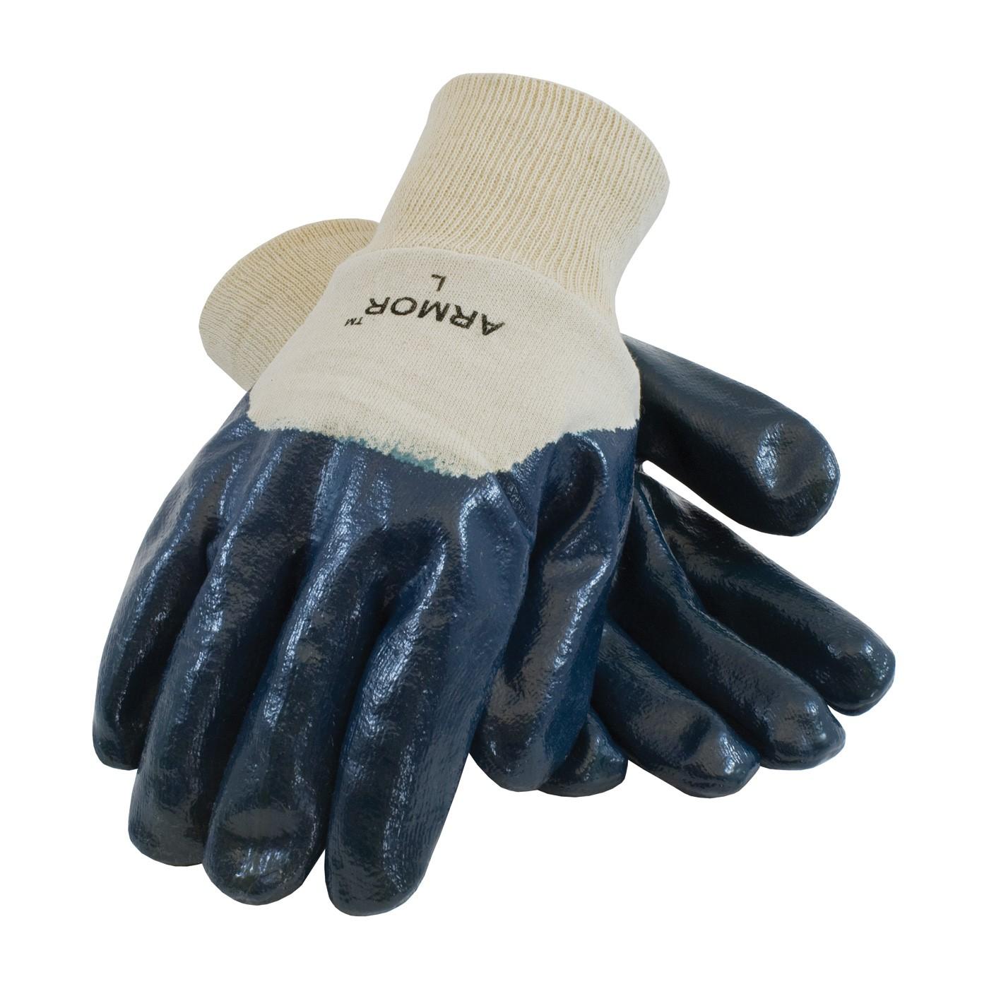 56-3151/L PIP Nitrile Dipped Gloves,Armortuff,Palm Coated Jersey,Blue,L