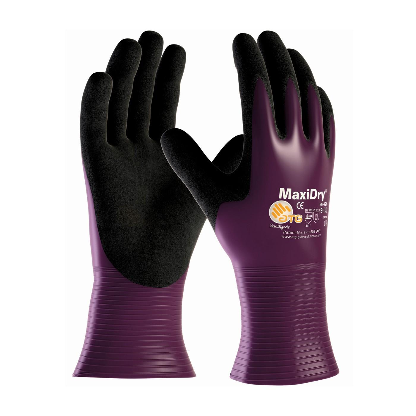 56-426/L PIP Maxidry Ultra Light Weight Nitrile Coating,Drivers Style,L