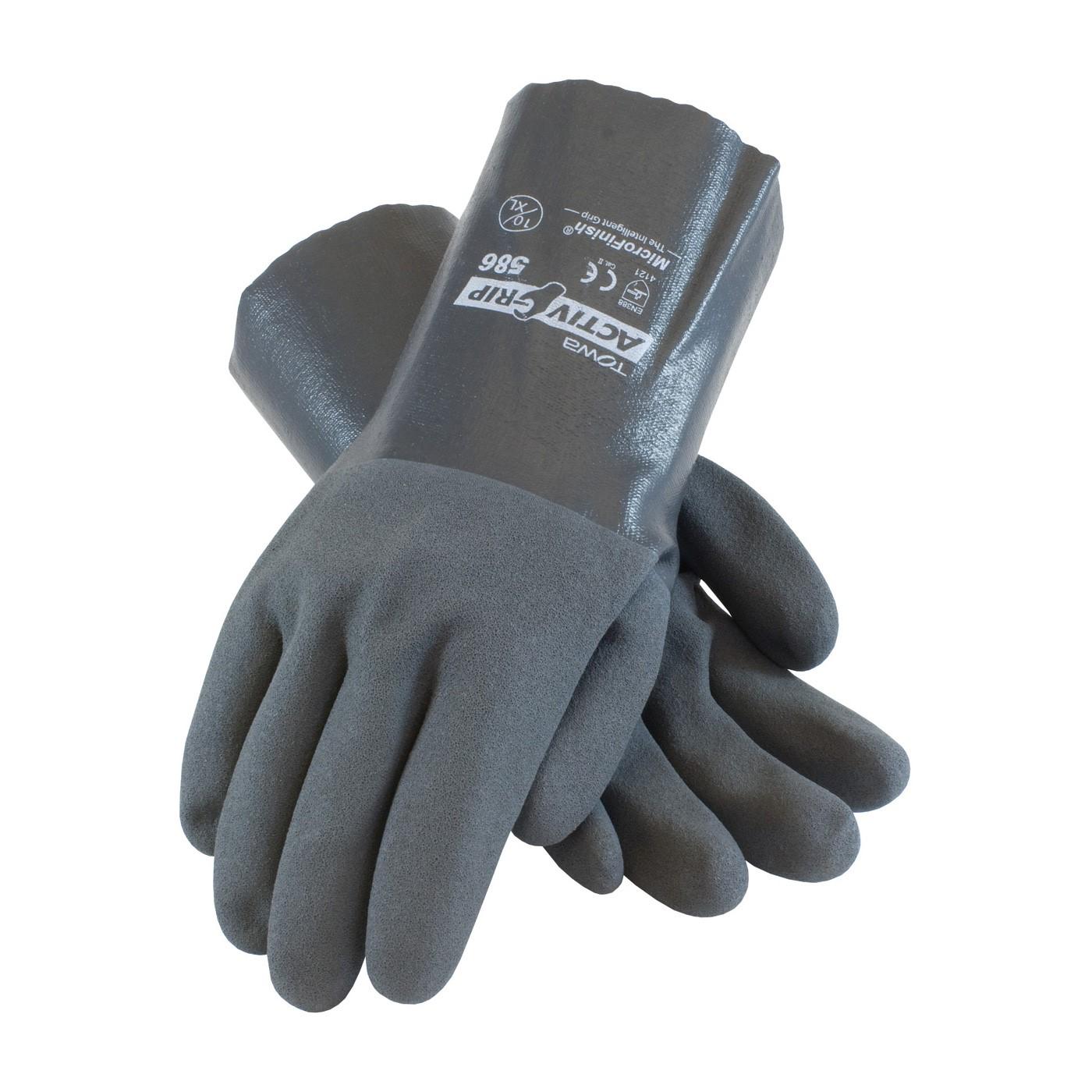 Protective Industrial Products ActivGrip Nitrile Gloves, Type: Nitrile dipped gloves, Style: Nitrile with micro-finish grip, Material: Nitrile dip, Size: Large