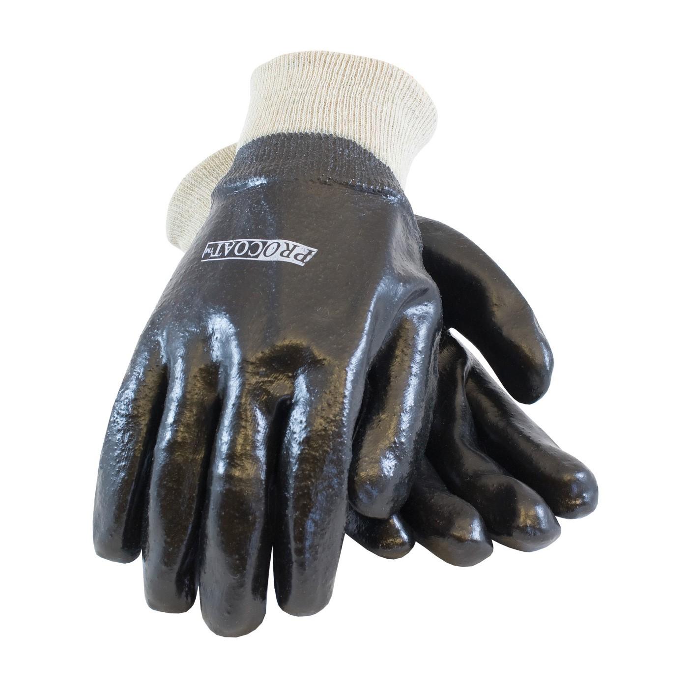 58-8015R PIP Procoat PVC Gloves,Semi-Rough Finish,Black,Interlock Lined