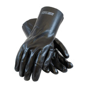 PVC Coated Glove, PROCOAT PVC GLOVES, SMOOTH FINISH, BLACK, 12" LENGTH, INTERLOCK LINED