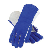 Welding Glove, WELDERS' GLOVES, SIDE SPLIT WITH COTTON FOAM LINING, BLUE COLOR,