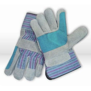 84-7533J PIP Leather Palm Glove,PIP Bc Grade Split Cowhide Gloves,L,Blue