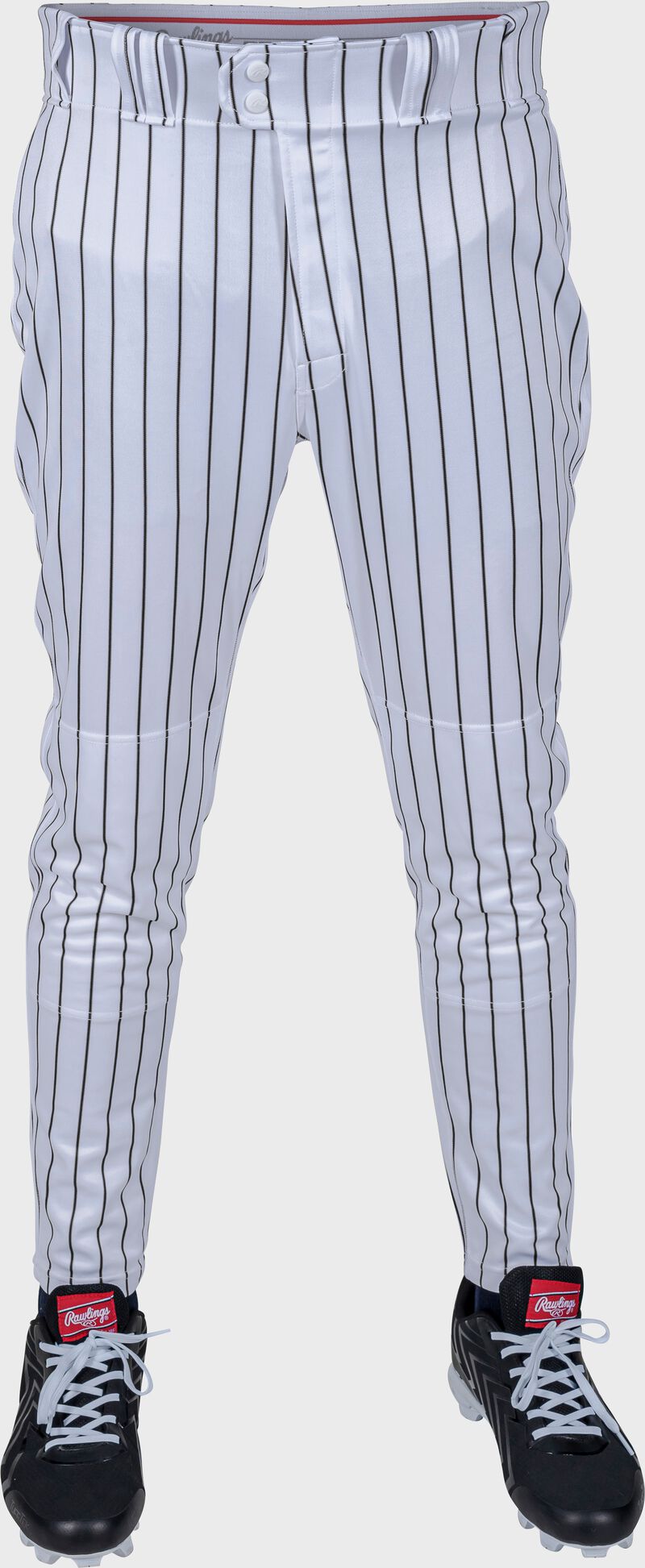 Rawlings Youth Plated Pro Taper Fit Pant With Sublimated Pro Stripe - Small - White/Black