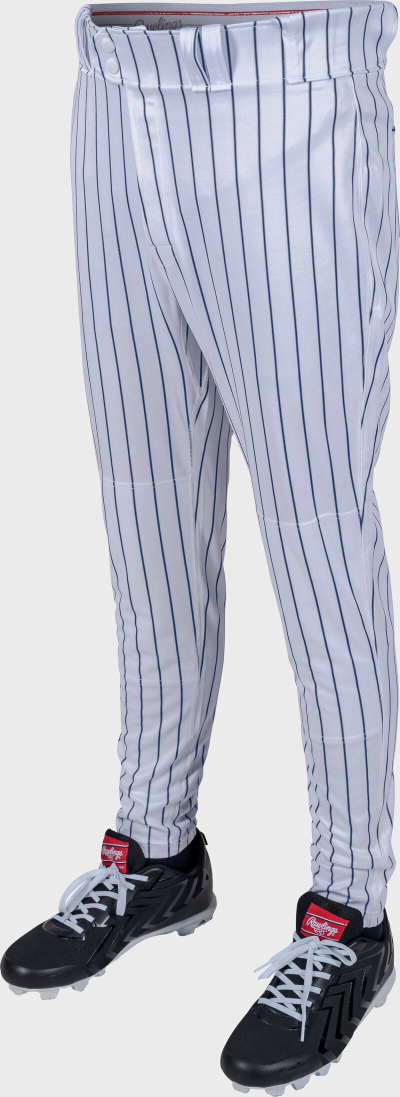 Rawlings Adult Plated Pro Taper Fit Pant With Sublimated Pro Stripe - Medium - White/Navy
