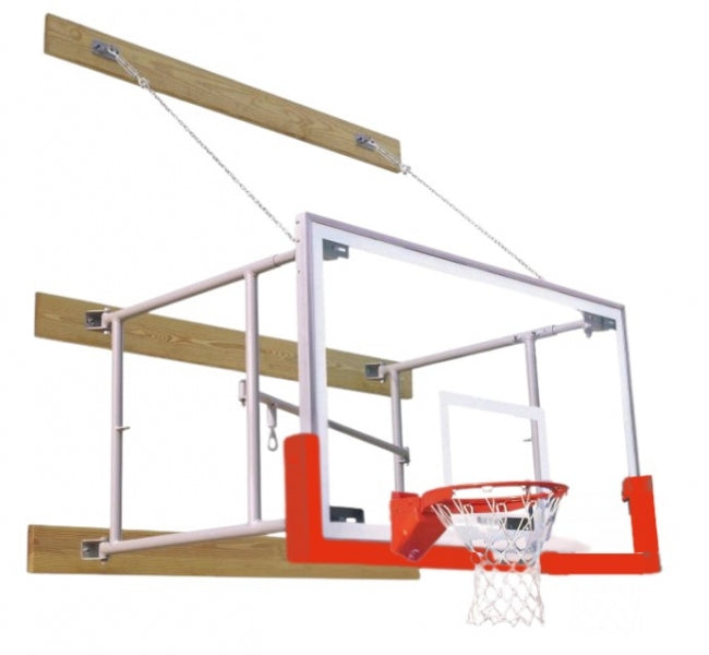 Side Fold 4'-6' Competitor Basketball Package, Scarlet Red