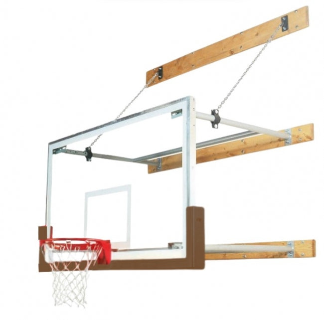 Stationary 4'-6' Competitor Basketball Package, Brown