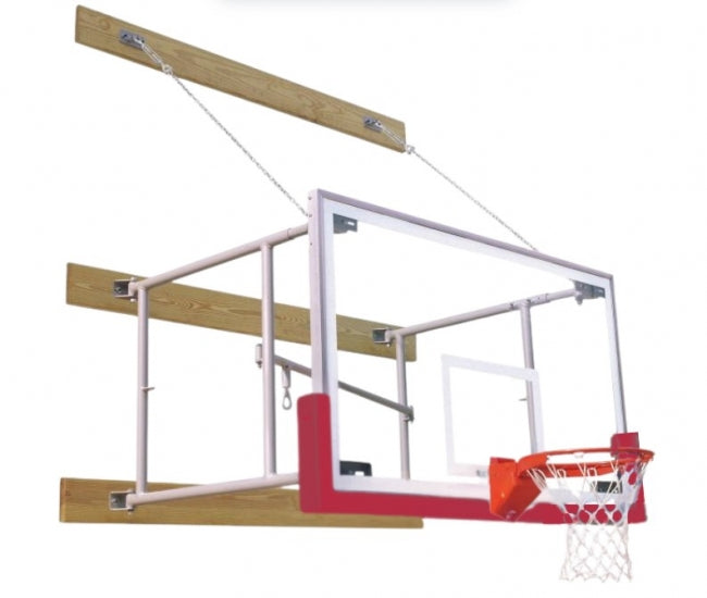 Stationary 4'-6' Competitor Basketball Package, Cardinal