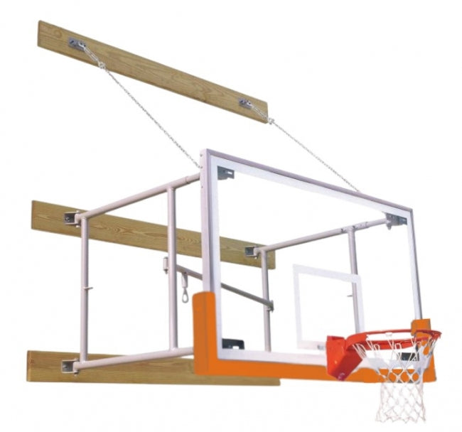 Stationary 4'-6' Competitor Basketball Package, Orange