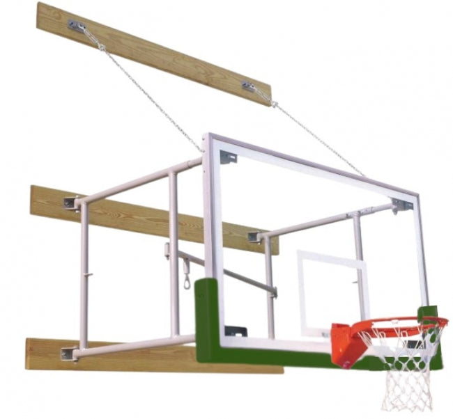 Side Fold 6'-8' Competitor Basketball Package, Forest Green