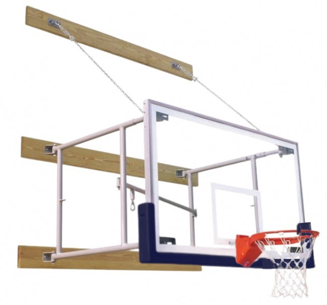 Side Fold 6'-8' Competitor Basketball Package, Navy