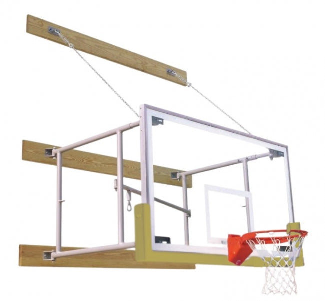 Side Fold 6'-8' Competitor Basketball Package, Vegas Gold