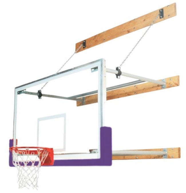 Stationary 6'-8' Competitor Basketball Package, Purple
