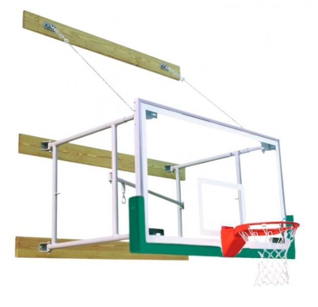 Side Fold 8'-12' Competitor Basketball Package, Forest Green