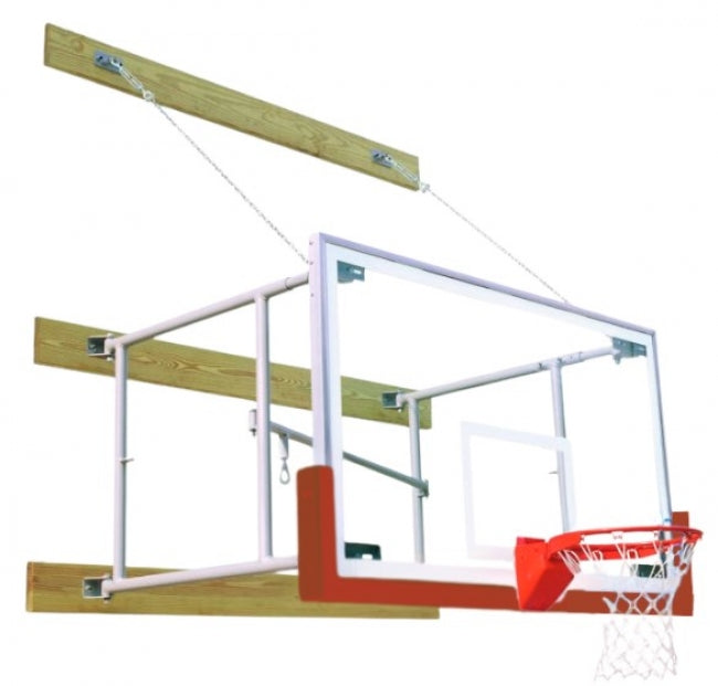 Stationary 8'-12' Competitor Basketball Package, Burnt Orange