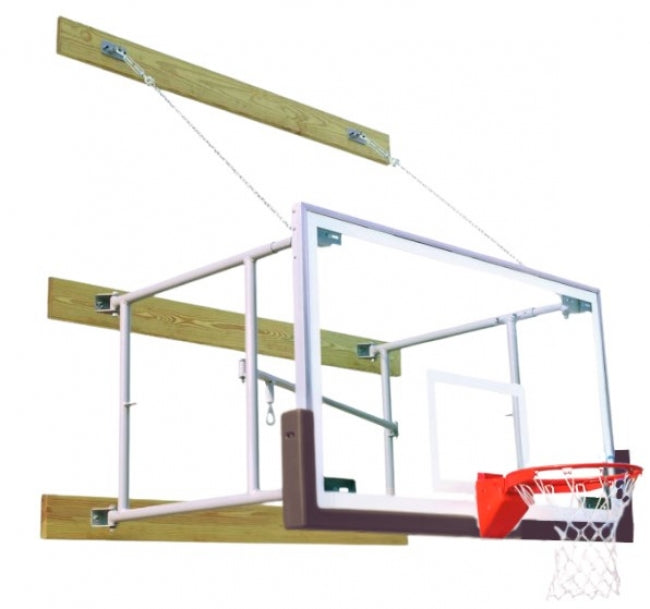 Stationary 8'-12' Competitor Basketball Package, Brown