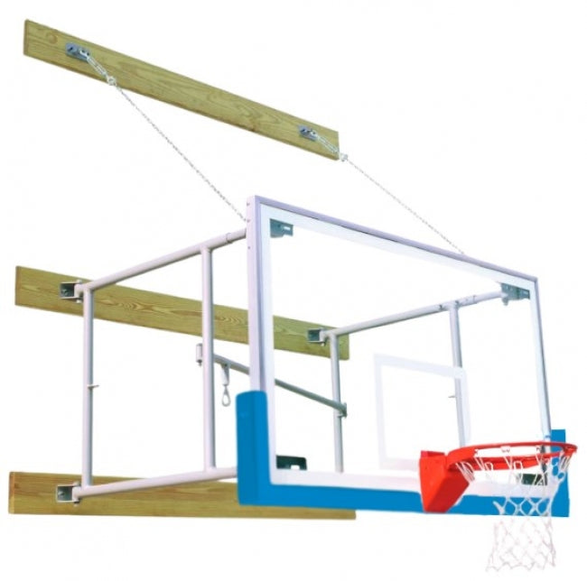 Stationary 8'-12' Competitor Basketball Package, Columbia Blue