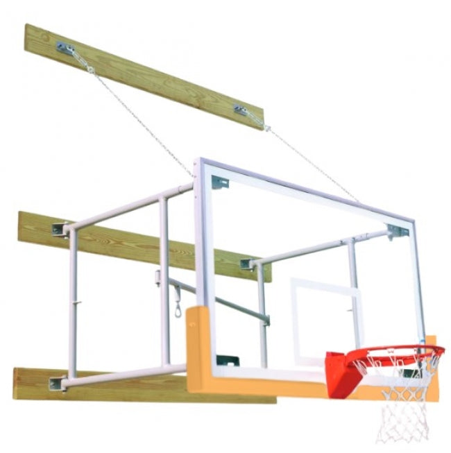Stationary 8'-12' Competitor Basketball Package, Athletic Gold