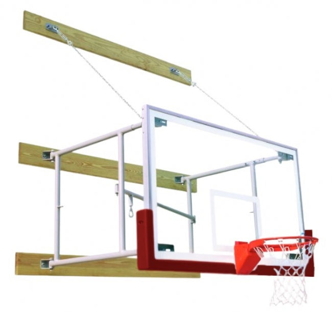 Stationary 8'-12' Competitor Basketball Package, Maroon