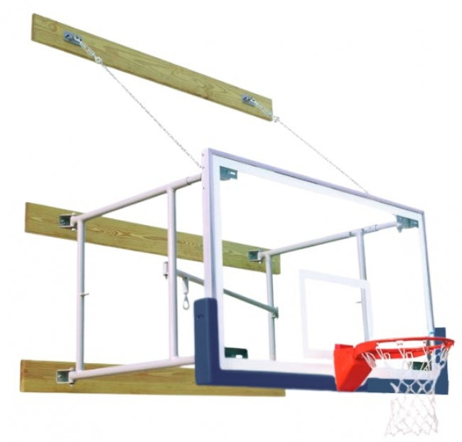 Stationary 8'-12' Competitor Basketball Package, Navy