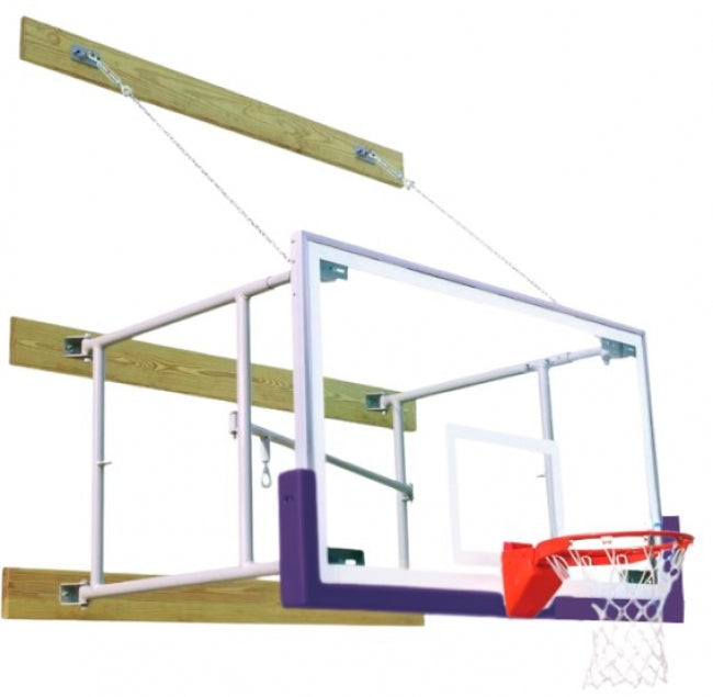 Stationary 8'-12' Competitor Basketball Package, Purple