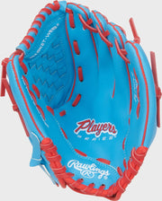 Rawlings Players Series Youth 10.5-Inch Baseball Glove - Right Hand Thrower - Columbia Blue/Scarlet