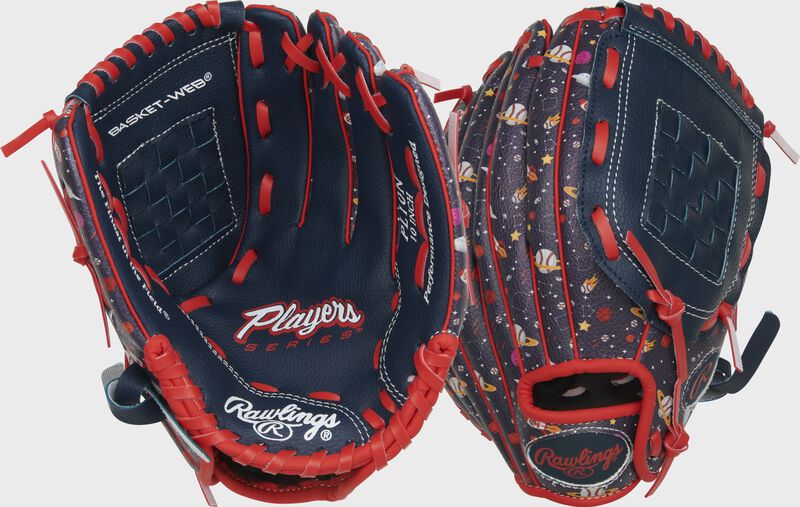 Rawlings Players Series Youth 10-Inch Baseball Glove - Right Hand Thrower - Navy/Space Print