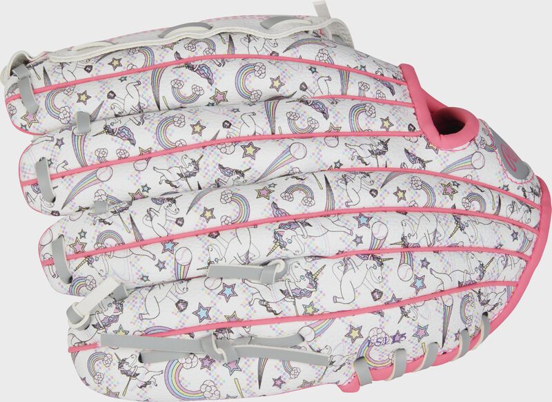 Rawlings Players Series Youth 10-Inch Baseball Glove - Right Hand Thrower - White/Unicorn Print