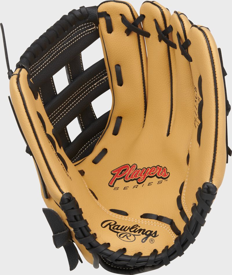 Rawlings Players Series Youth 11.5-Inch Baseball Glove - Left Hand Thrower - Camel/Black