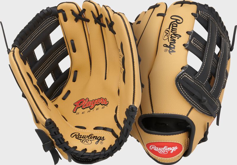 Rawlings Players Series Youth 11.5-Inch Baseball Glove - Left Hand Thrower - Camel/Black