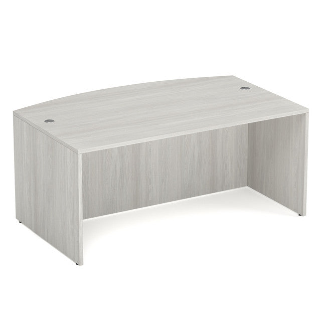 OfficeSource Laminate 66"W Bow Front Desk Shell - Arcadia White