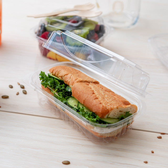 Renewable & Compostable Clear Clamshells - 9in x 6in x 3in - Case of 240
