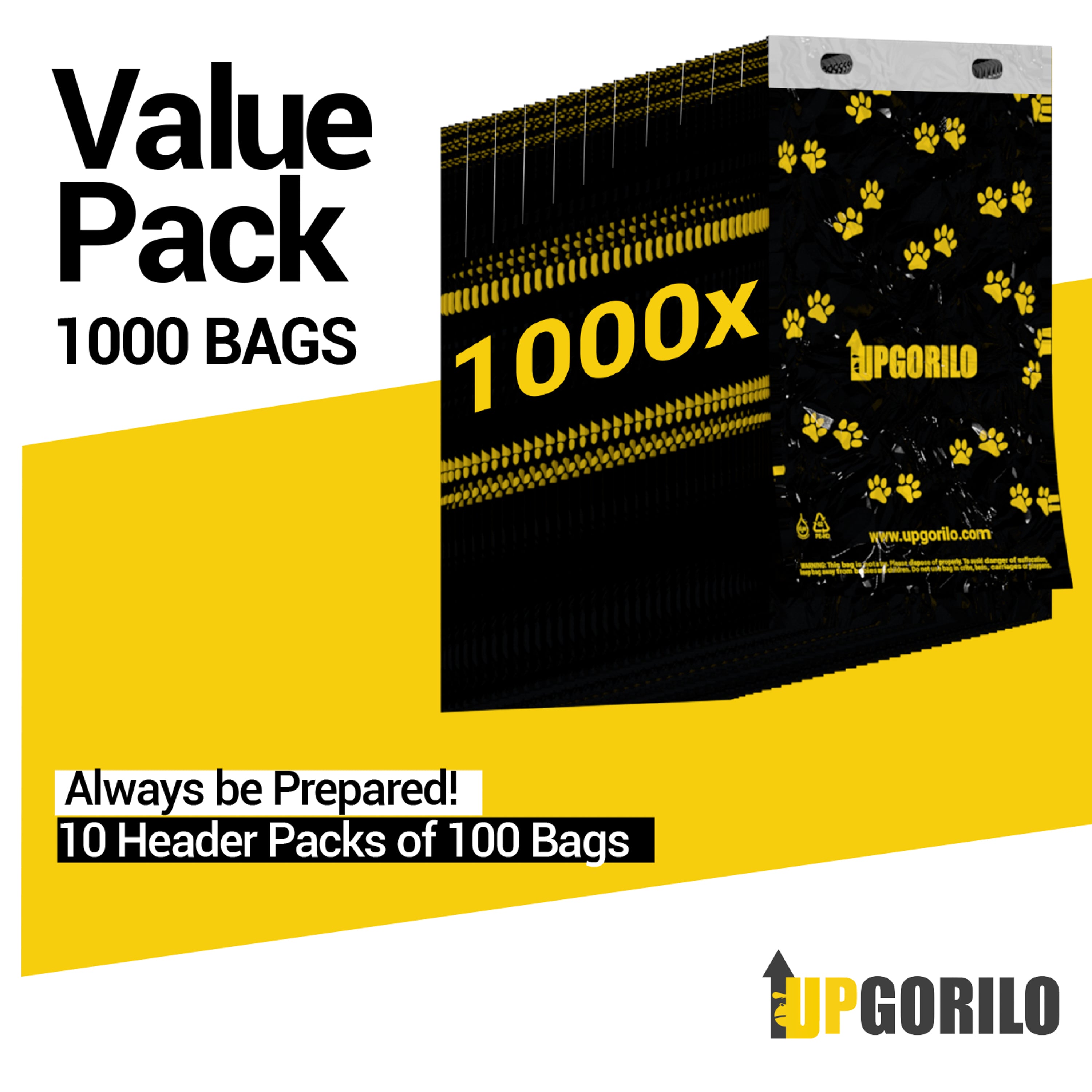 Kessler 10 Pack Header Pull Out Bag 100 Count Sets - 1000 Premium Leak Proof Unscented Pet Waste Station Bags