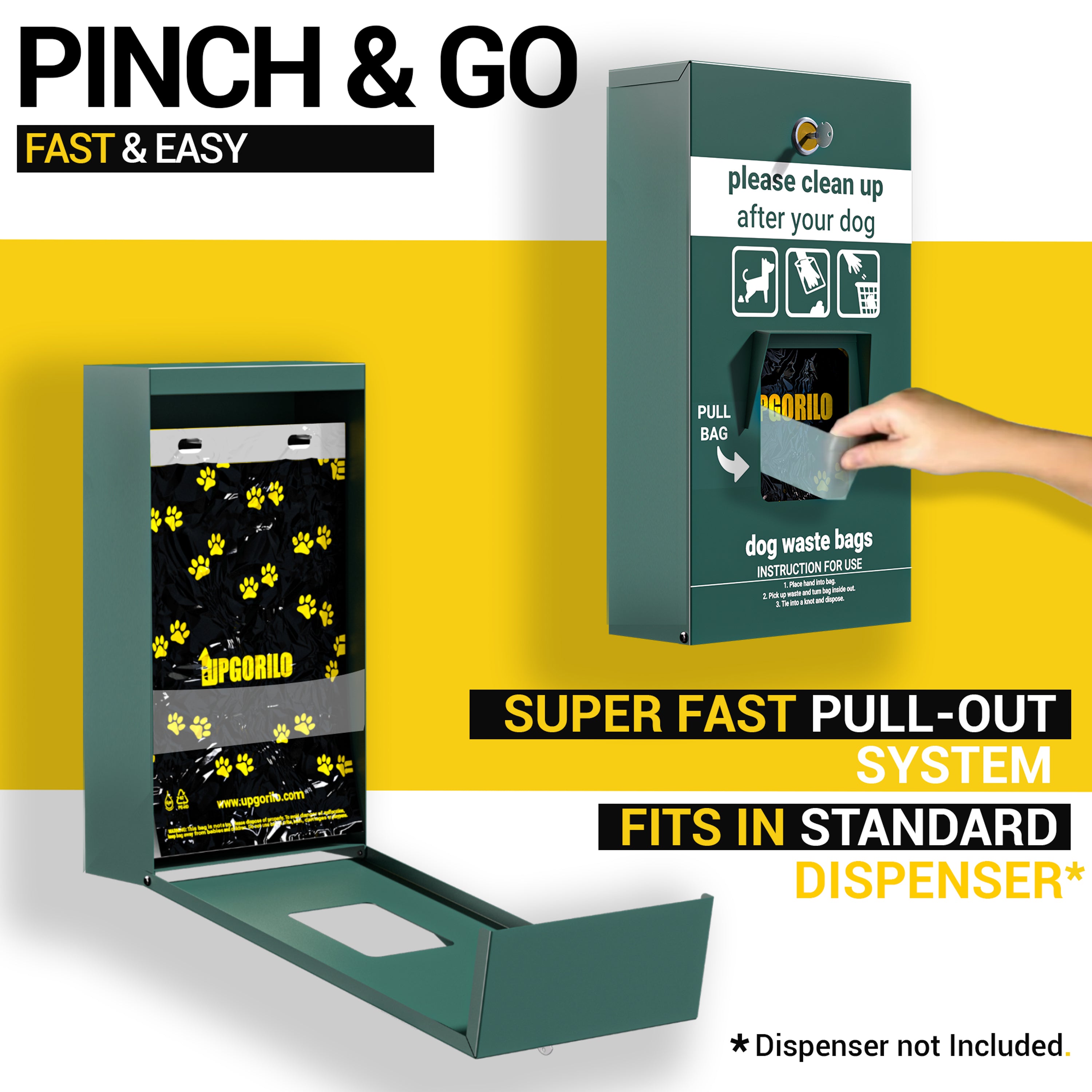 Kessler 10 Pack Header Pull Out Bag 100 Count Sets - 1000 Premium Leak Proof Unscented Pet Waste Station Bags
