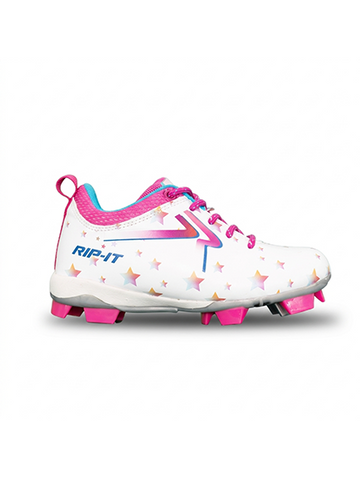 RIP-IT Girls Play Ball Starlight Softball Cleats - Size 13-Kid - Purple/Pink/Aqua