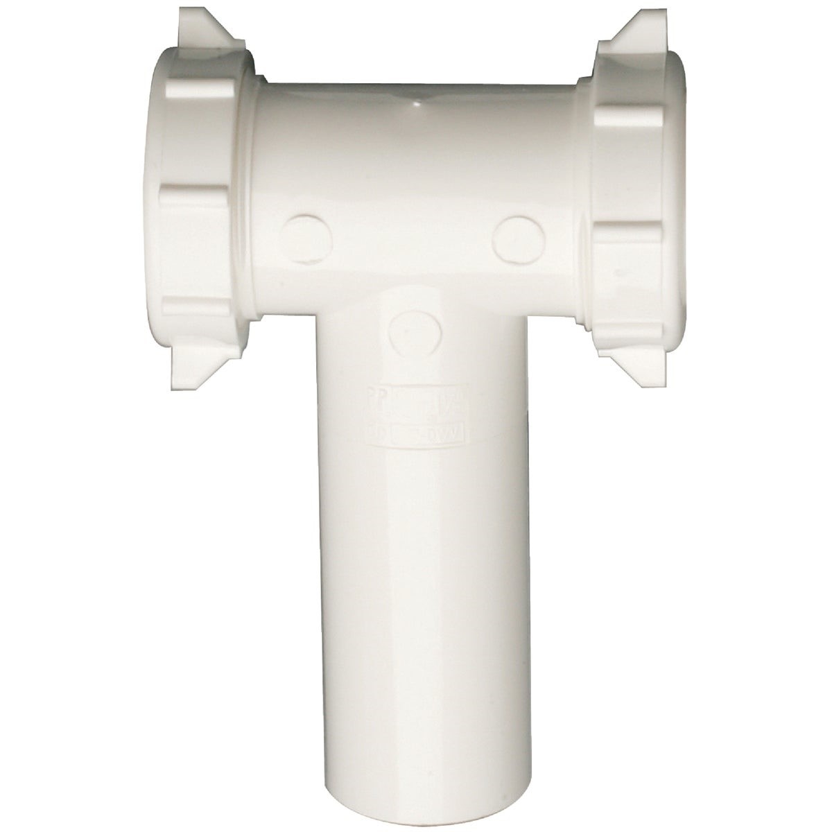 1-1/2 In. White Plastic Center Outlet Tee and Tailpiece Slip Joint