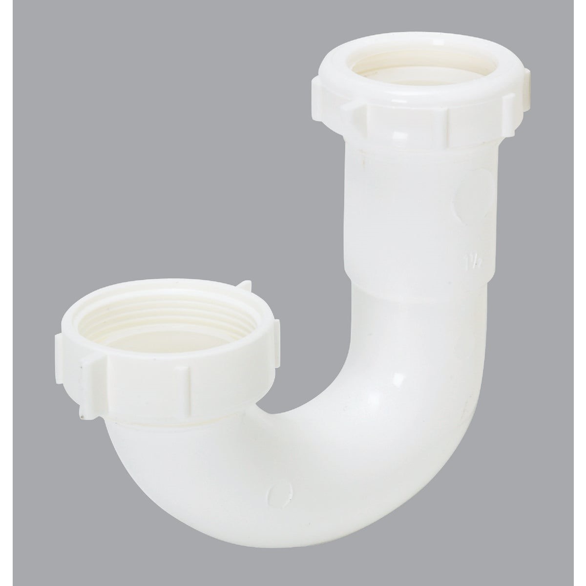 1-1/2 In. or 1-1/4 In White Plastic J-Bend, Carded