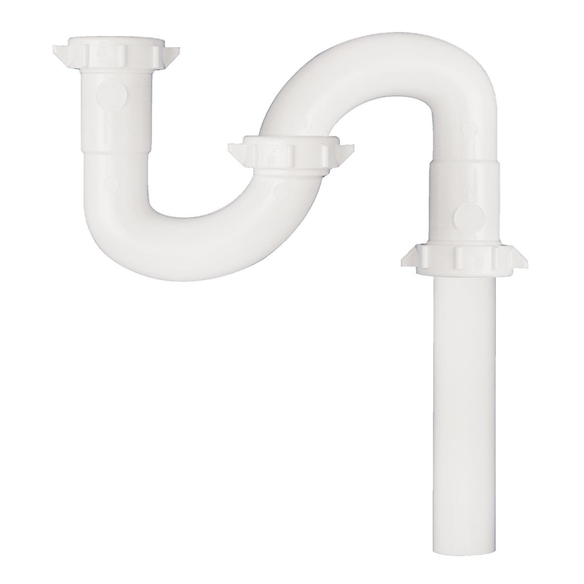 1-1/2 In. x 1-1/2 In. White Plastic S-Trap