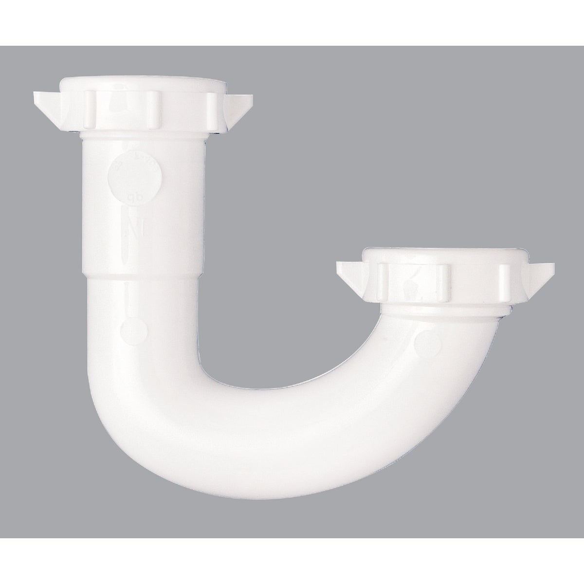 1-1/2 In. or 1-1/4 In.. White Plastic J-Bend, Carded
