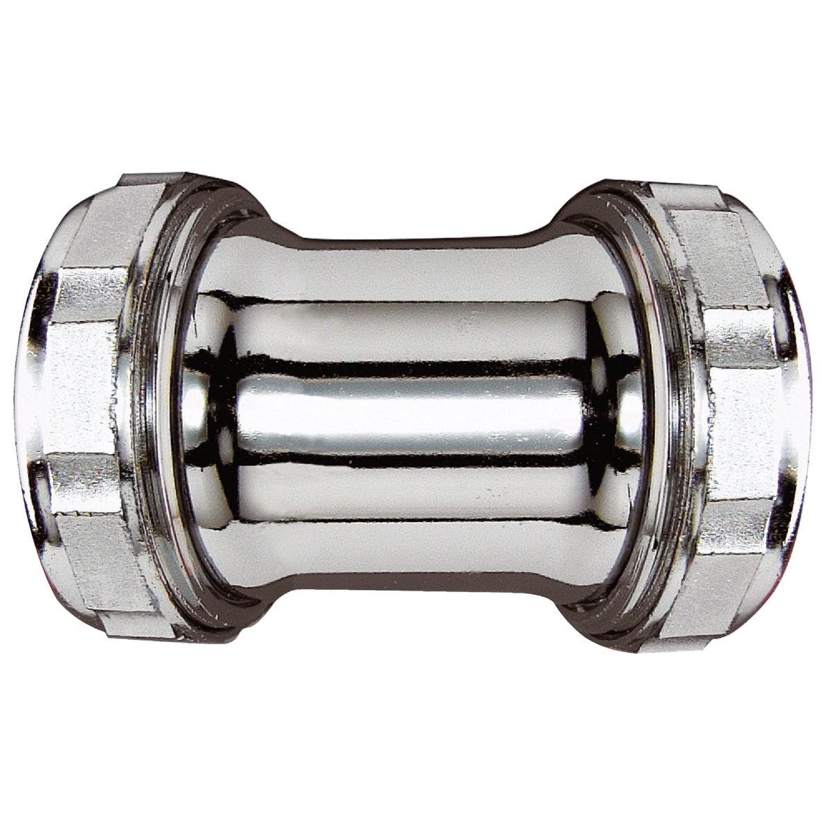 1-1/2 In. Chrome-Plated Brass Straight Coupling