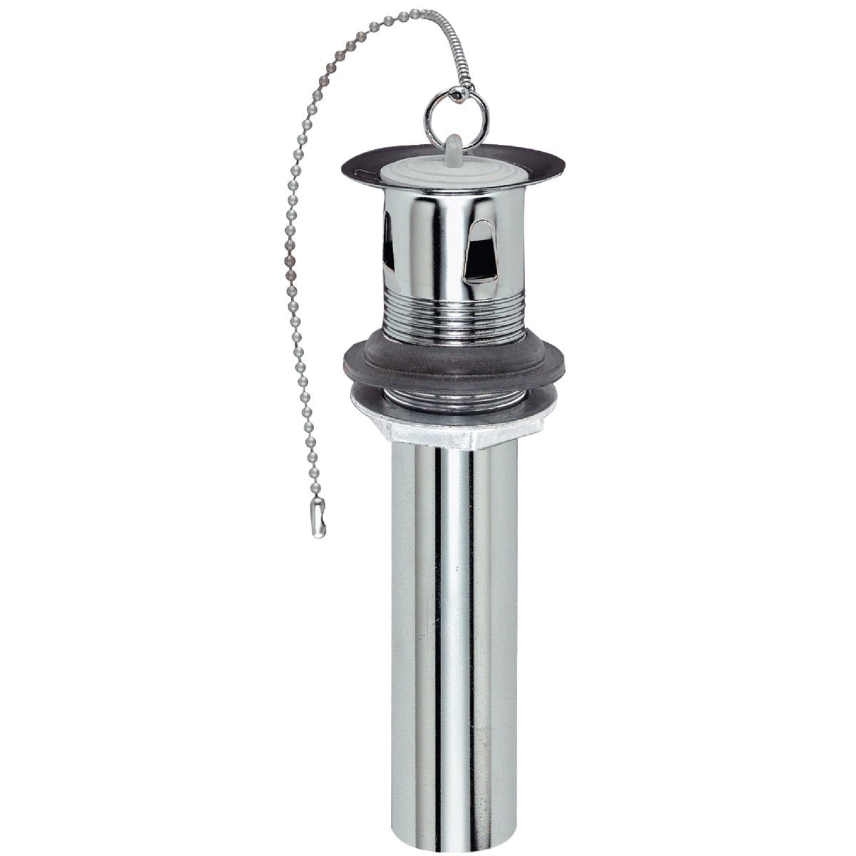 1-1/4 In. Chrome-Plated Brass Bathroom Sink Drain with Overflow