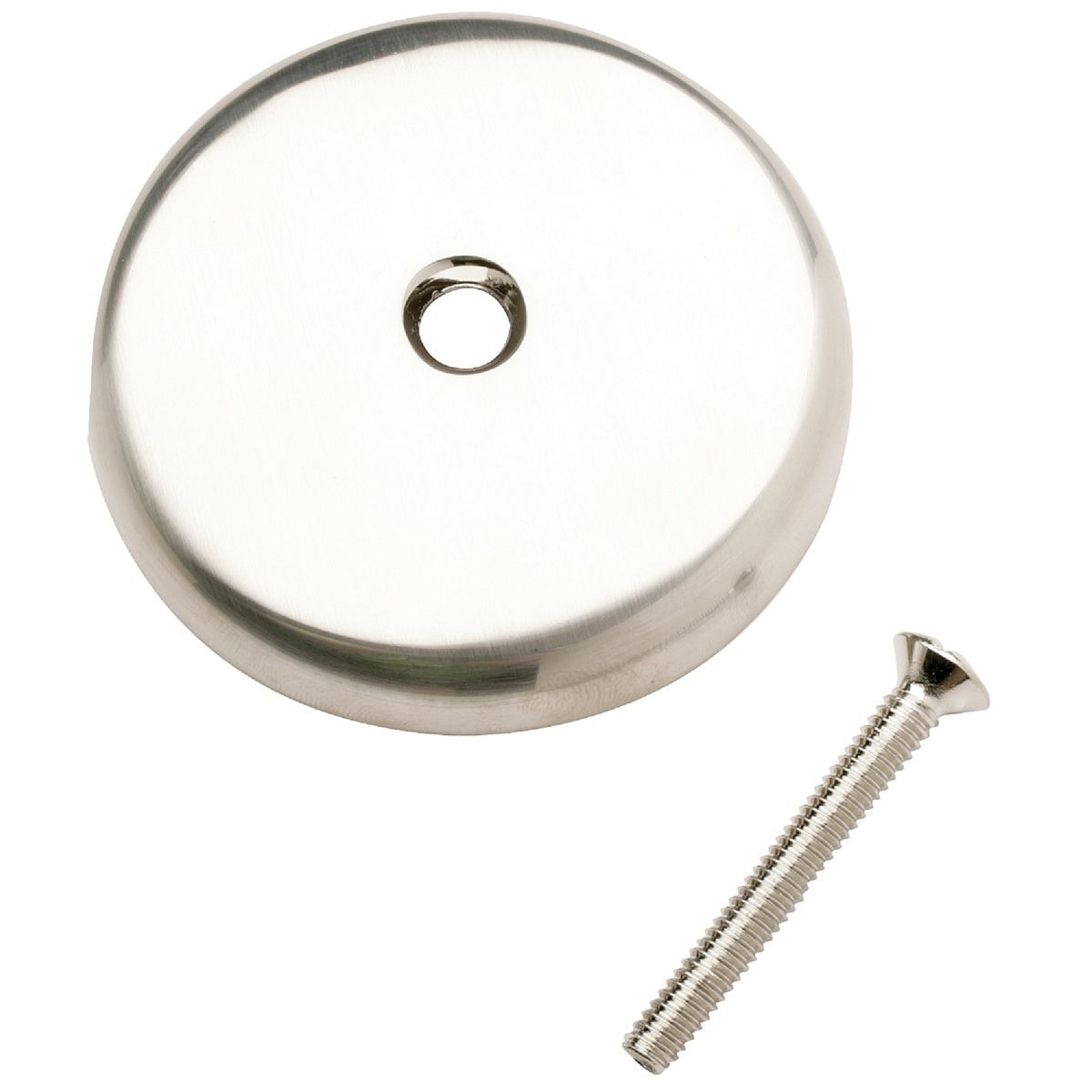 One-Hole Brushed Nickel Bath Drain Face Plate